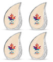 Mapple Leaf Theme 3 Inch Keepsake Pack of 4