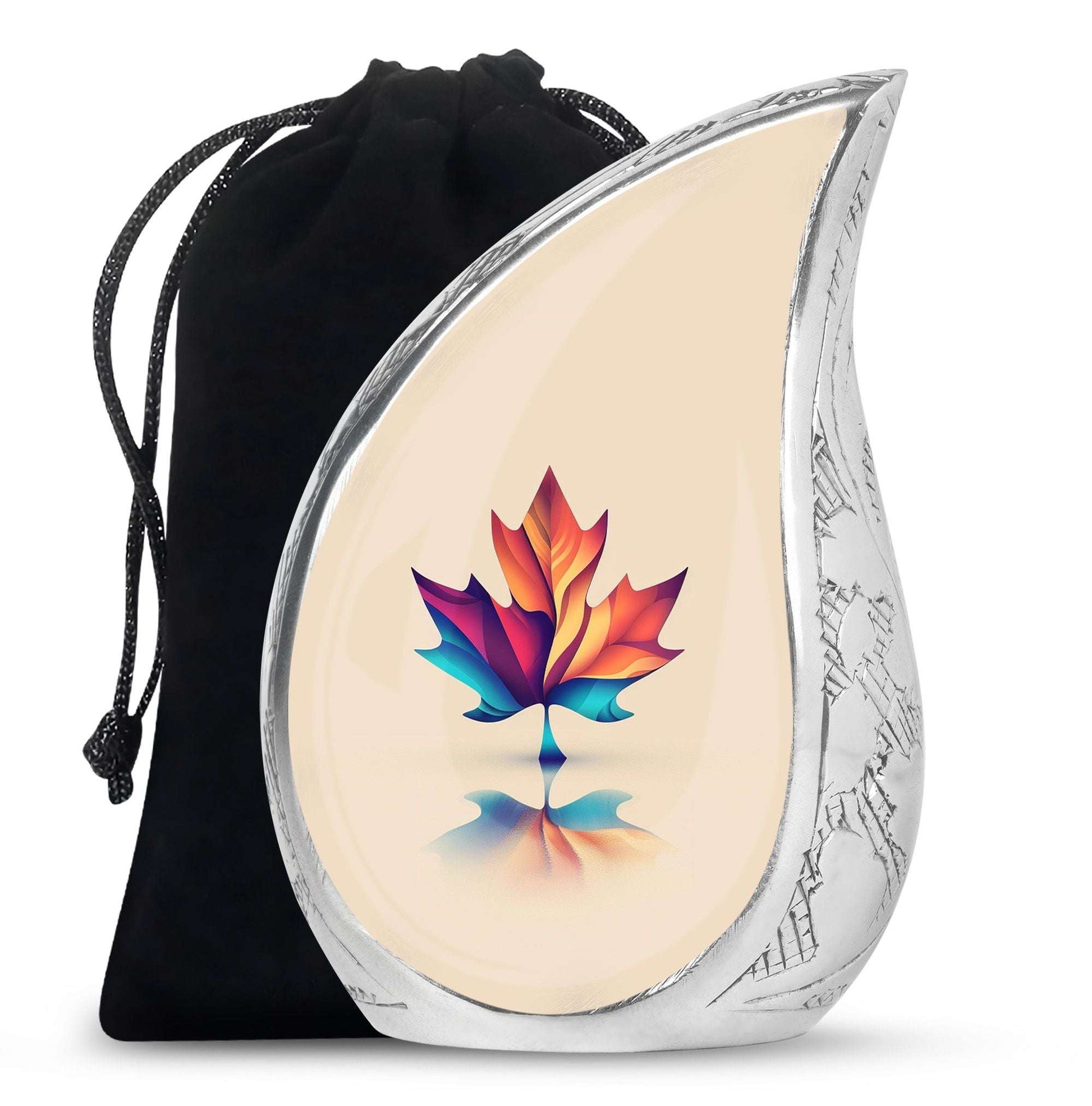 Mapple Leaf Theme Large Urn 10 Inch