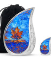 Mapple Leaf Theme Large Urn With 1 Keepsake Urn