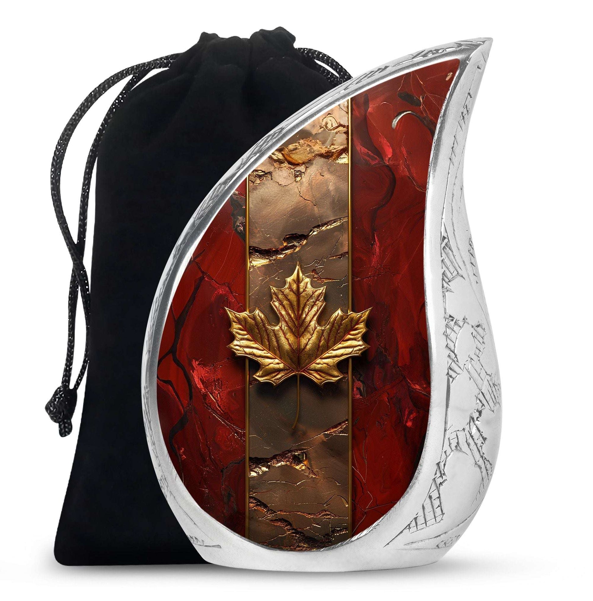 Mapple Leaf Theme Large Urn 10 Inch