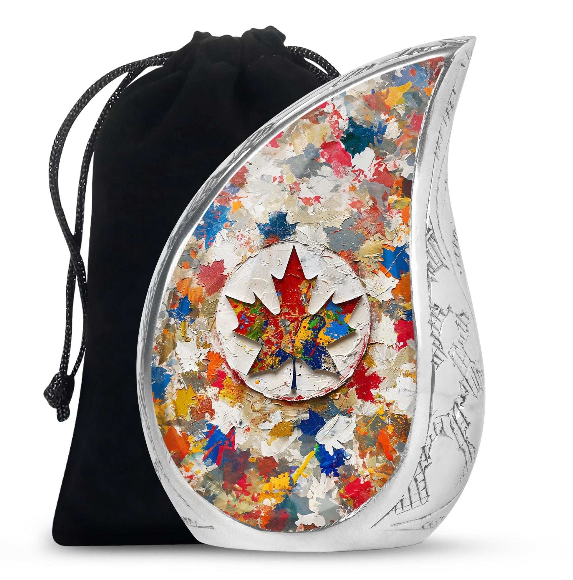 Mapple Leaf Theme Large Urn 10 Inch