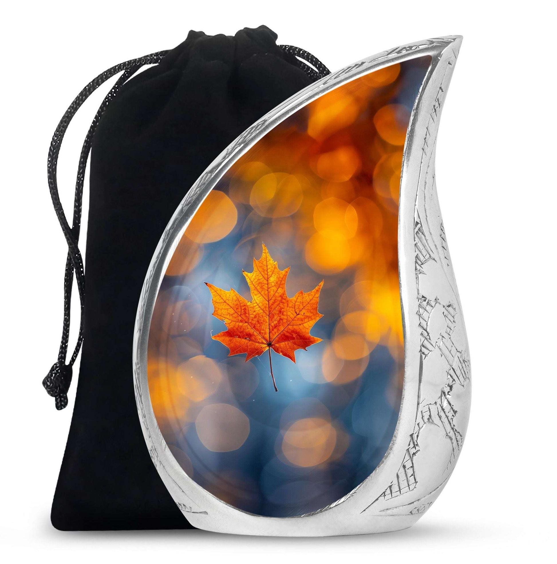 Mapple Leaf Theme Large Urn 10 Inch