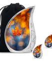 Mapple Leaf Theme Large Urn With 2 Keepsake Urn