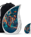 Tiger Theme Large Urn With 1 Keepsake Urn