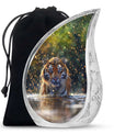 Tiger Theme Large Urn 10 Inch