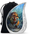Tiger Theme Large Urn 10 Inch
