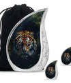 Tiger Theme Large Urn With 2 Keepsake Urn