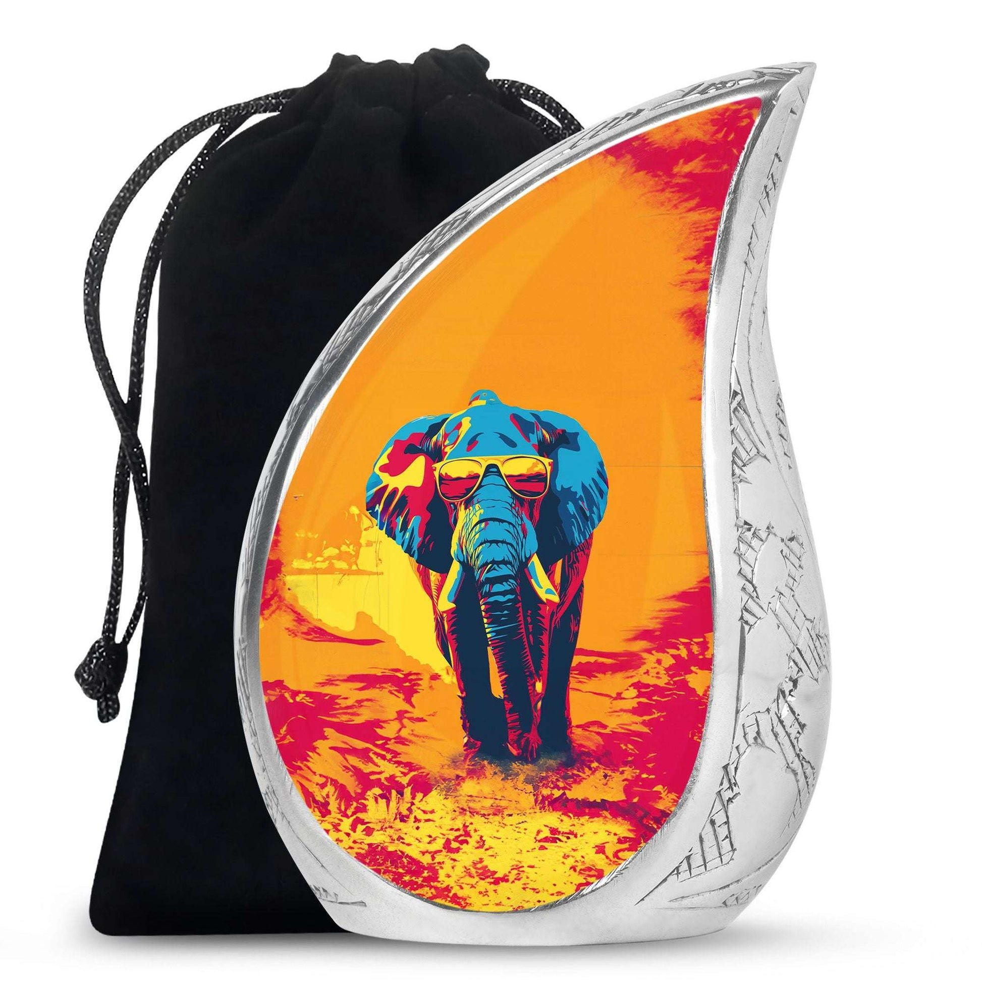 Elephant Theme Large Urn 10 Inch