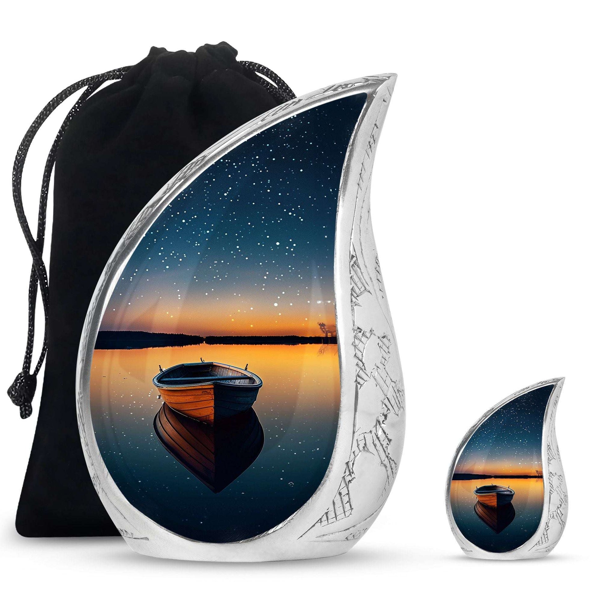 Boat Theme Large Urn With 1 Keepsake Urn