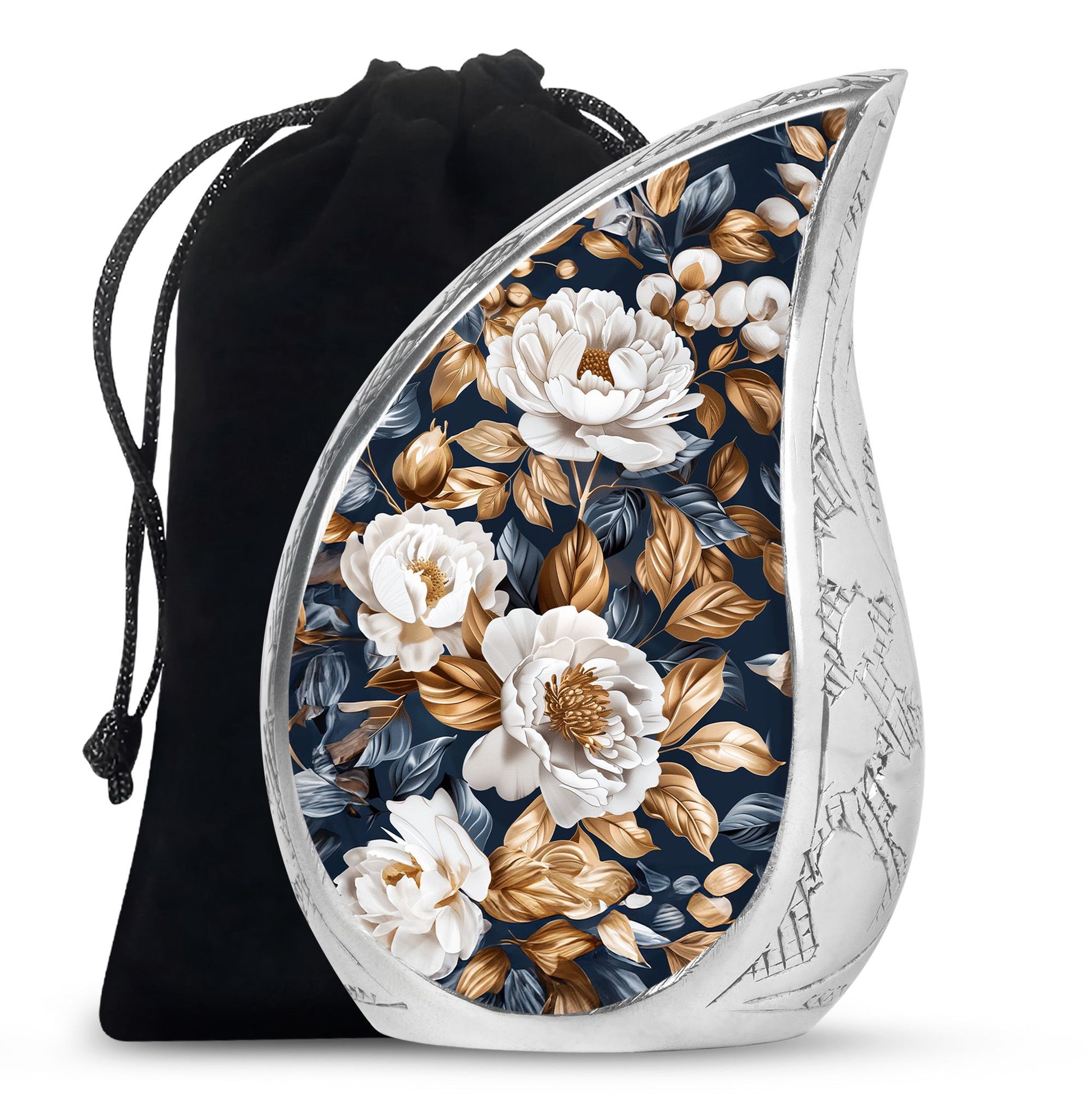 Flowers Theme Large Urn 10 Inch