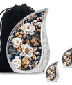 Flowers Theme Large Urn With 2 Keepsake Urn