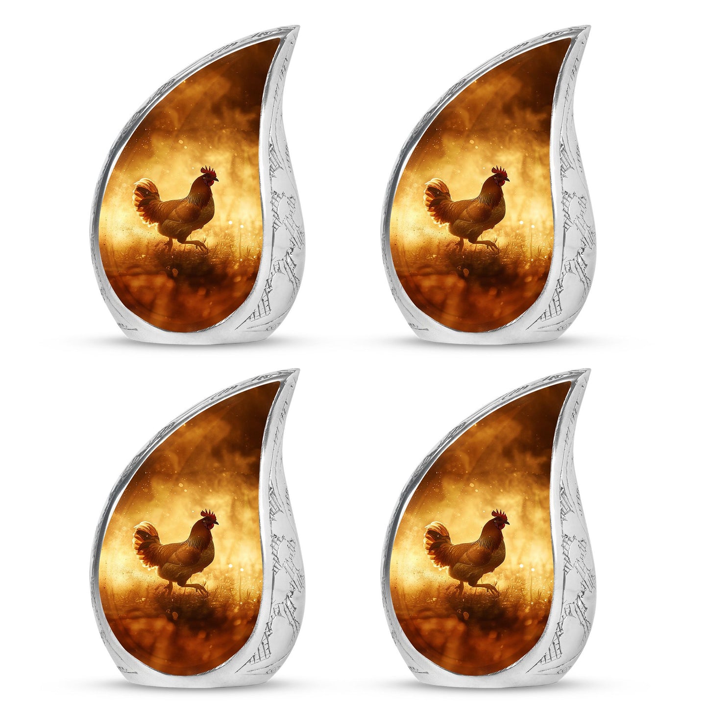 Chicken Theme 3 Inch Keepsake Pack of 4