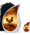 Chicken Theme Large Urn With 1 Keepsake Urn