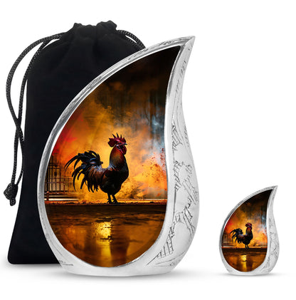 Chicken Theme Large Urn With 1 Keepsake Urn