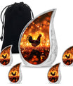Chicken Theme Large Urn With 4 Keepsake Urn