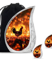 Chicken Theme Large Urn With 2 Keepsake Urn