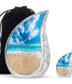 Beach Theme Large Urn With 1 Keepsake Urn