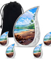 Beach Theme Large Urn With 4 Keepsake Urn