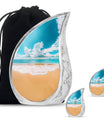 Beach Theme Large Urn With 2 Keepsake Urn