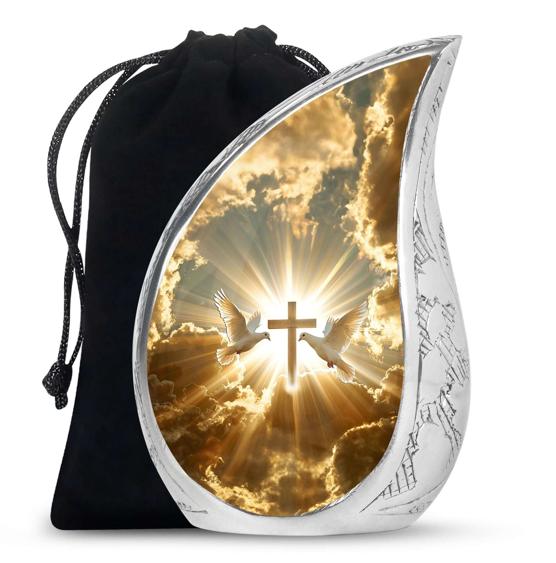 Dove Cross Cremation Urn for Adult Ashes - Cross Human Ashes Keepsake