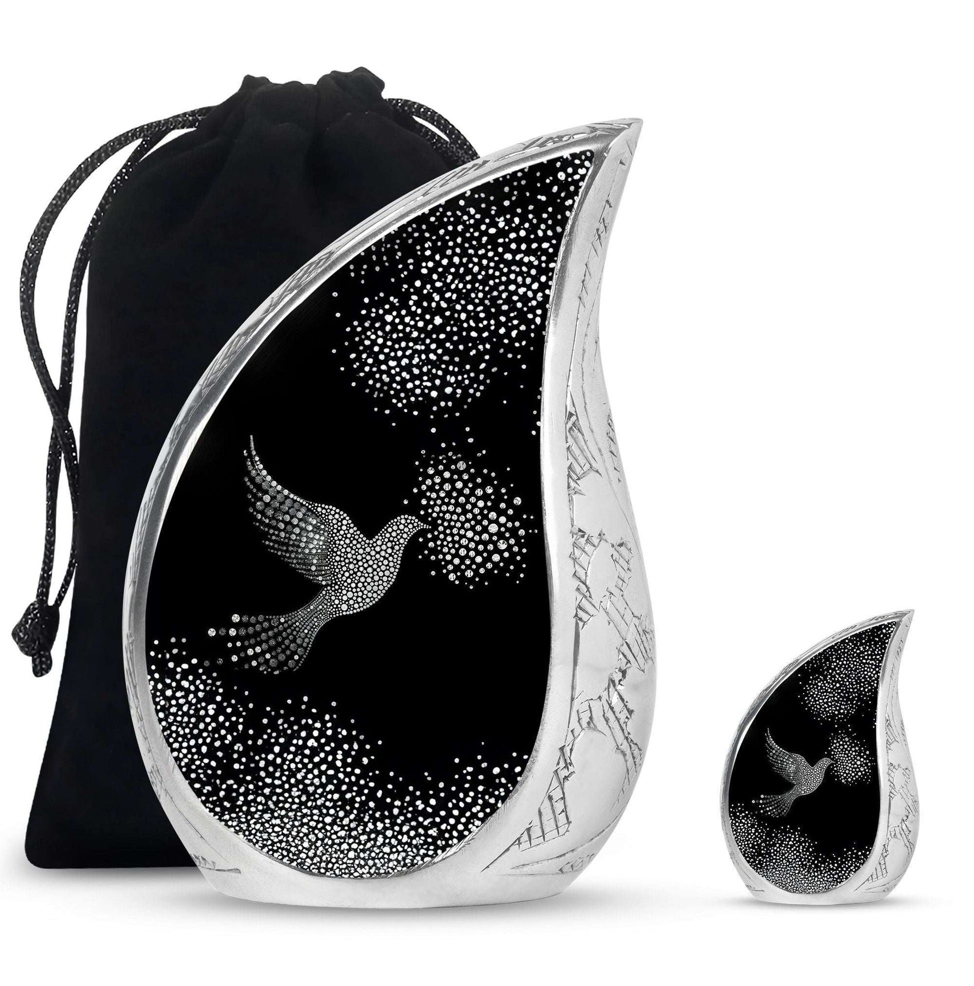 Dove Theme Large Urn With 1 Keepsake Urn