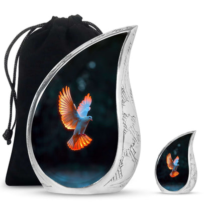 Dove Theme Large Urn With 1 Keepsake Urn