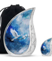 Dove Theme Large Urn With 1 Keepsake Urn