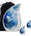 Dove Theme Large Urn With 2 Keepsake Urn