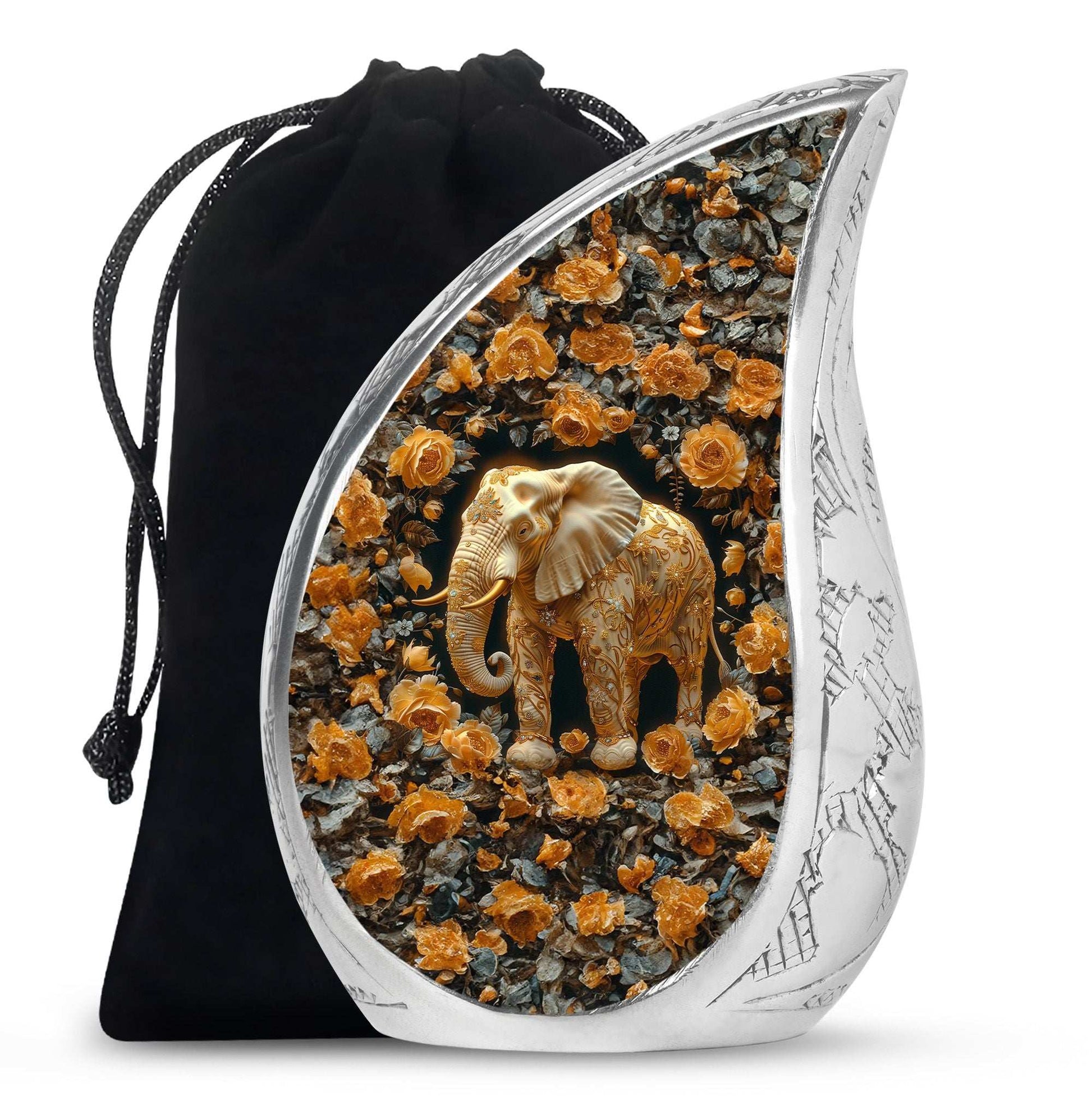 Elephant Theme Large Urn 10 Inch