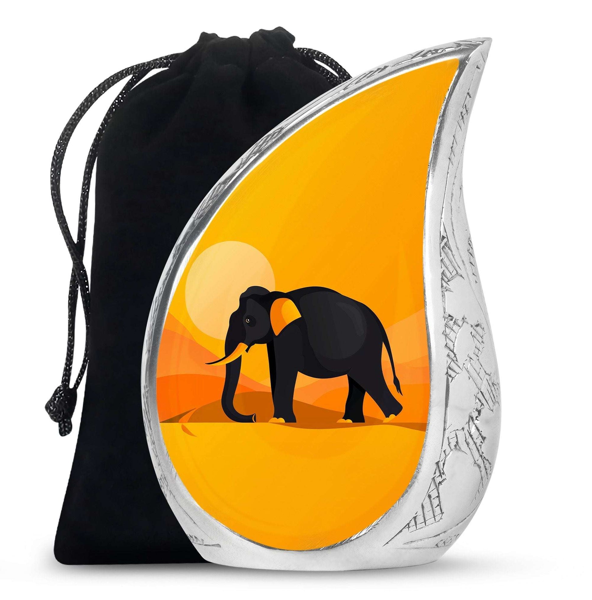 Elephant Theme Large Urn 10 Inch