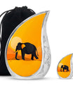Elephant Theme Large Urn With 1 Keepsake Urn