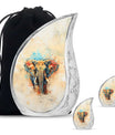 Elephant Theme Large Urn With 2 Keepsake Urn