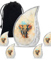 Elephant Theme Large Urn With 4 Keepsake Urn