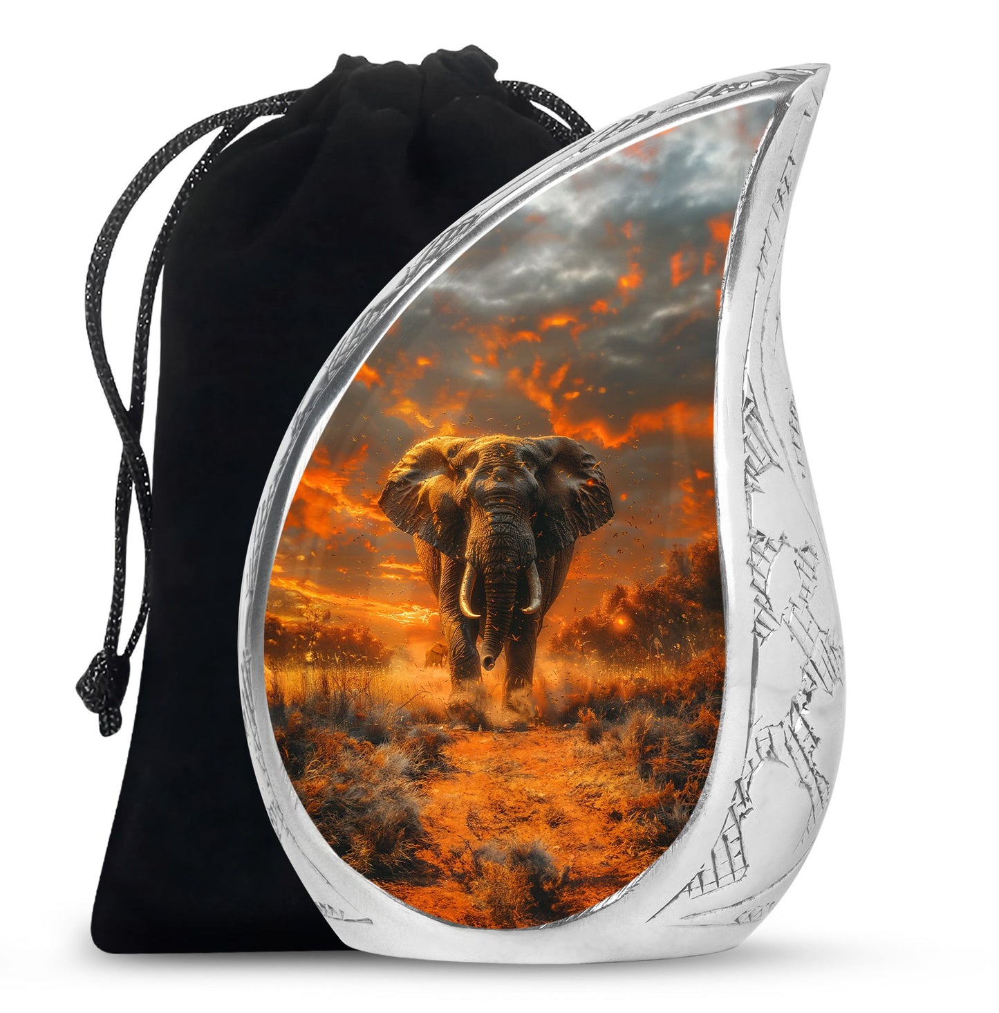 Elephant Theme Large Urn 10 Inch