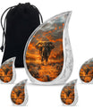 Elephant Theme Large Urn With 4 Keepsake Urn