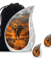 Elephant Theme Large Urn With 2 Keepsake Urn