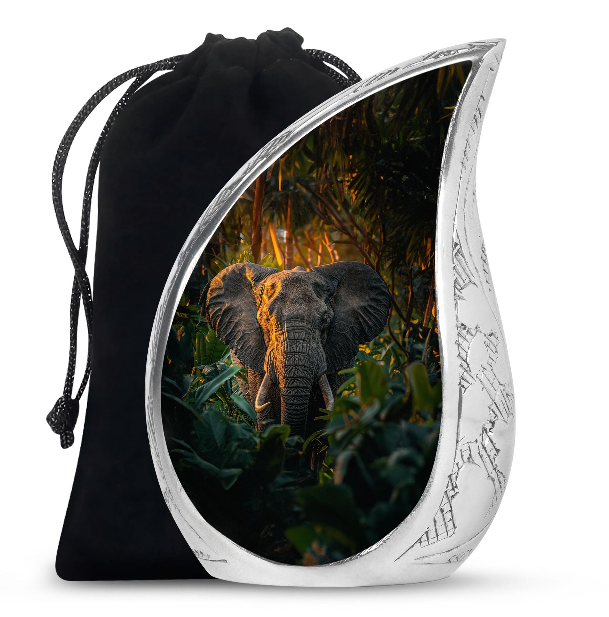 Elephant Theme Large Urn 10 Inch