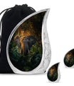 Elephant Theme Large Urn With 2 Keepsake Urn