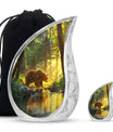 Bear Theme Large Urn With 1 Keepsake Urn