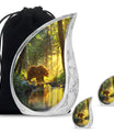 Bear Theme Large Urn With 2 Keepsake Urn