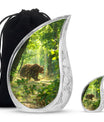 Bear Theme Large Urn With 1 Keepsake Urn