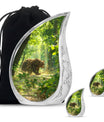 Bear Theme Large Urn With 2 Keepsake Urn