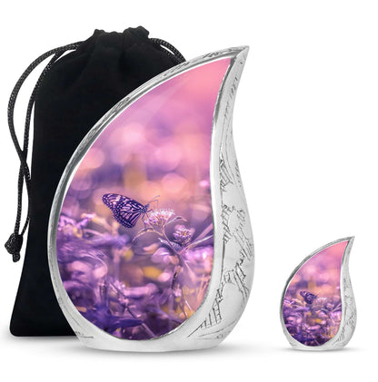 Butterfly Theme Large Urn With 1 Keepsake Urn