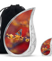Butterfly Theme Large Urn With 1 Keepsake Urn