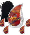 Butterfly Theme Large Urn With 4 Keepsake Urn