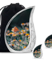 Butterfly Theme Large Urn With 2 Keepsake Urn