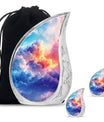 Clouds Theme Large Urn With 2 Keepsake Urn