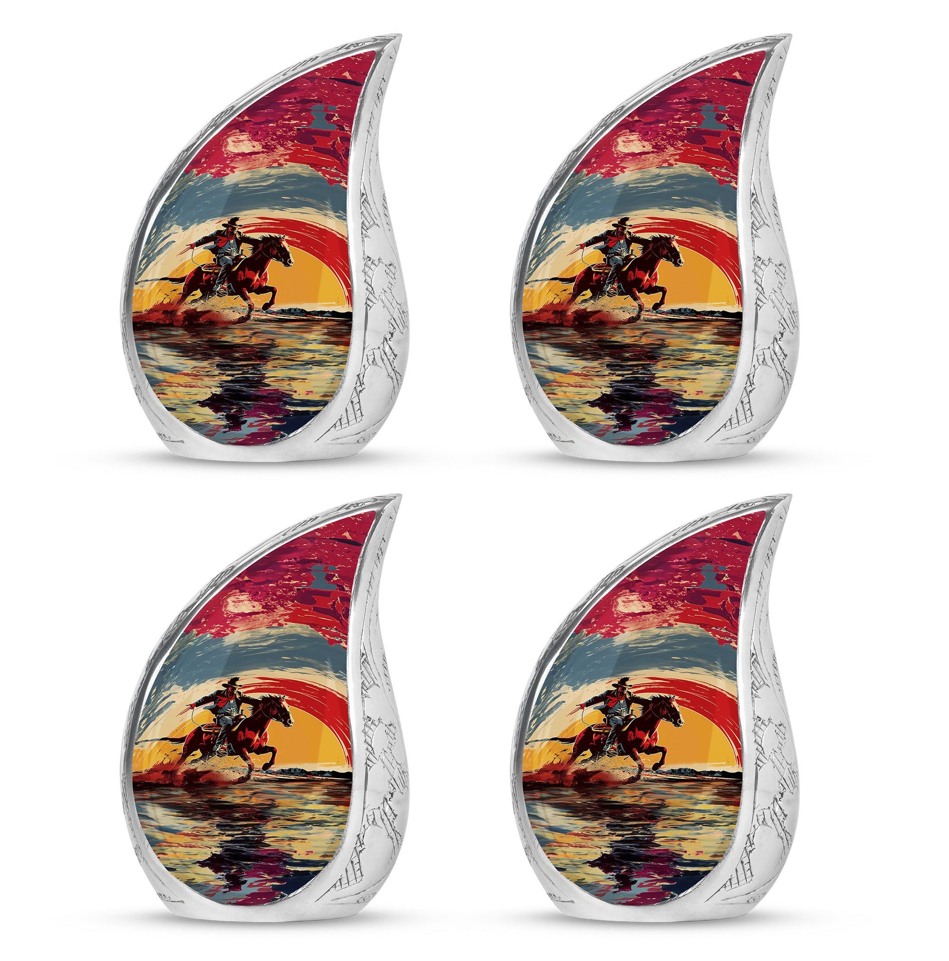 Cowboy Theme 3 Inch Keepsake Pack of 4
