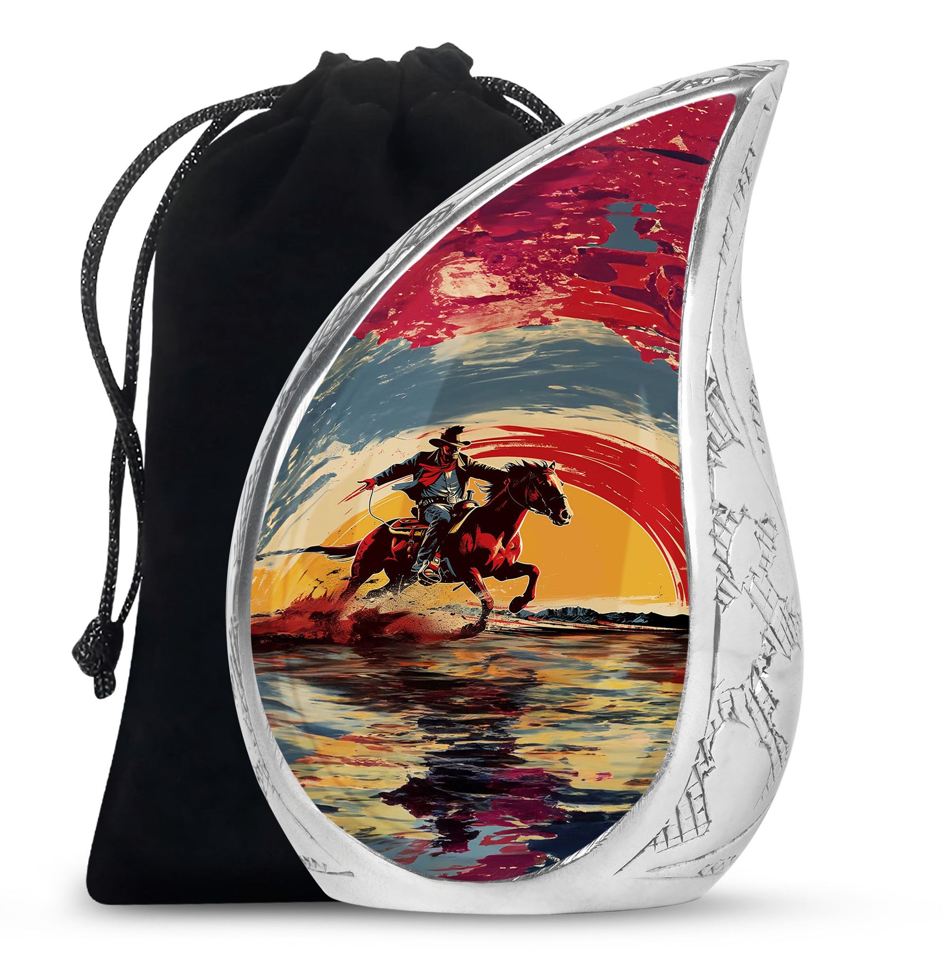 Cowboy Theme Large Urn 10 Inch