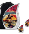 Cowboy Theme Large Urn With 2 Keepsake Urn